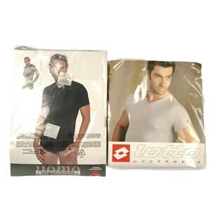Mens XXL Undershirt Lot Vneck Lotto Underwear